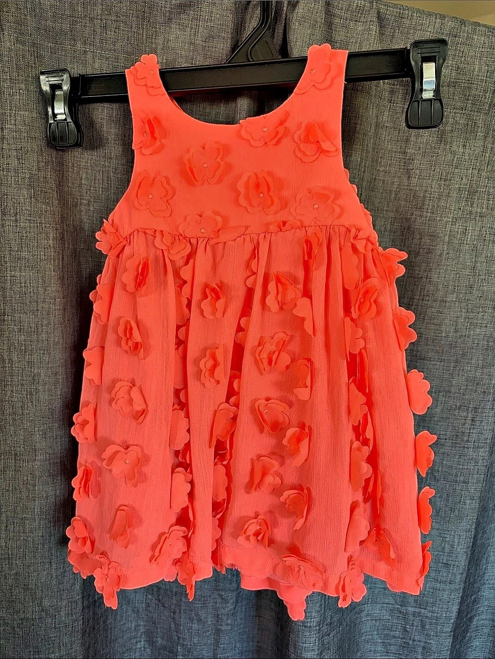 Cat & Jack Floral Dress Orange Baby 12M Like New